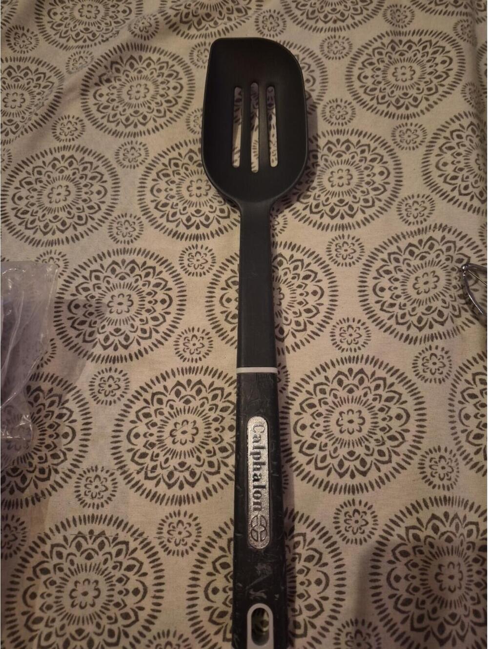 Calphalon Gray Nylon Slotted Serving Cooking Spoon Non Scratch Heat Resistant